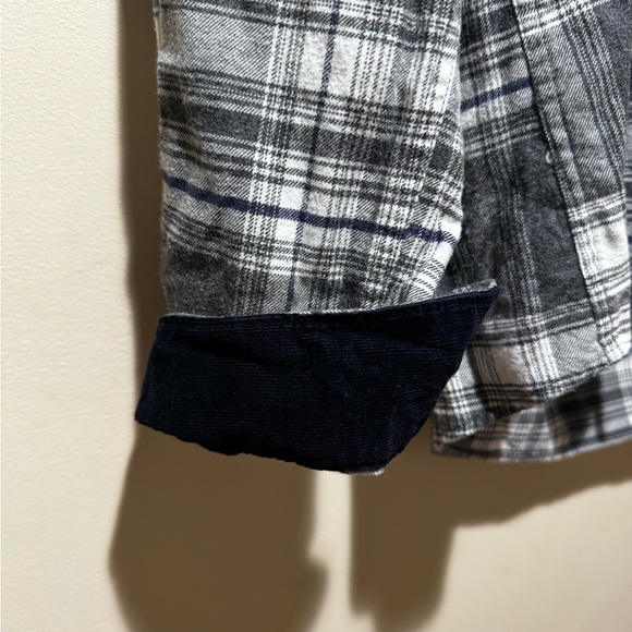 BARBOUR GREY PLAID FLANNEL BUTTON UP SHIRT Men’s M - Picture 4 of 11